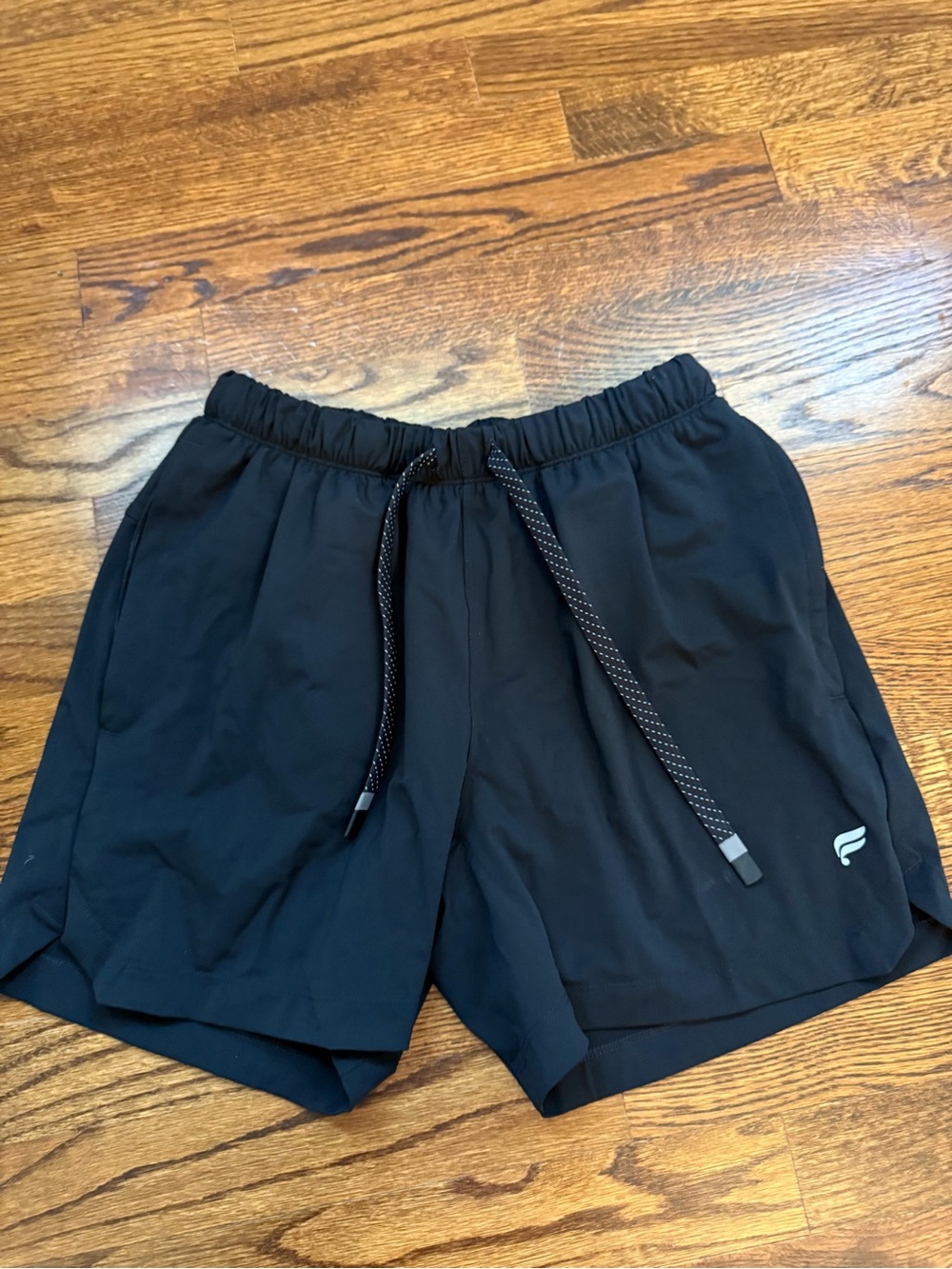 Fabletics The One Shorts 5 inch Lined black/cosmic checker Sz S
